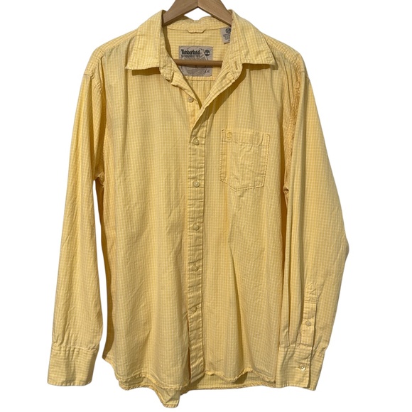 Timberland Mens Plaid Button Up Shirt Lg Checked Gingham Summer Business Casual - Picture 1 of 4